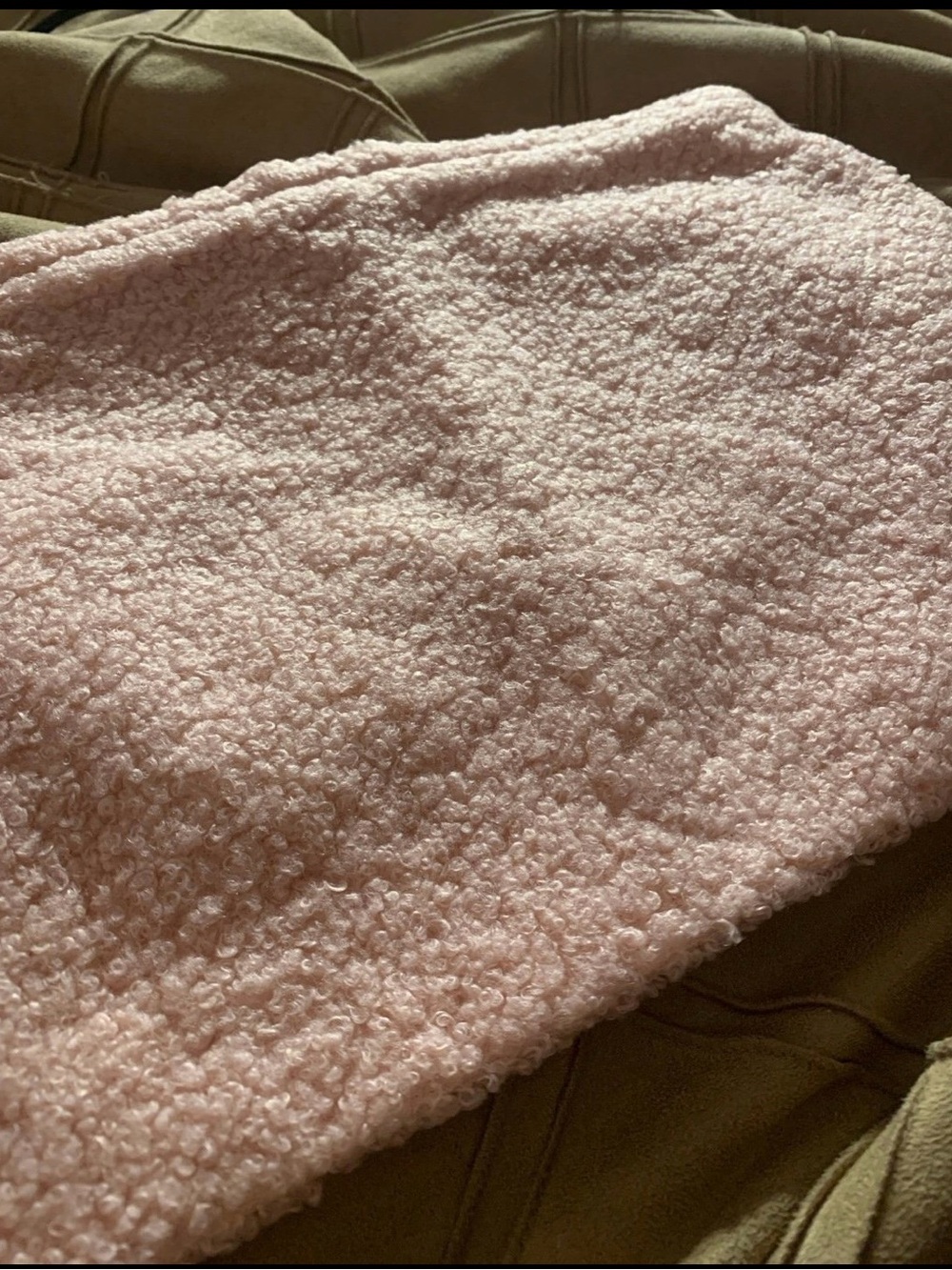 Light Pink Fleece Cosmetics Makeup Bag Large Size